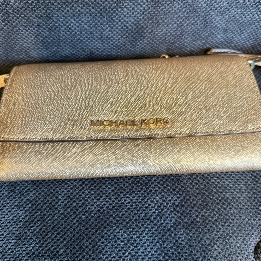 Michael Kors Gold Crossbody/Clutch For Formal Events.